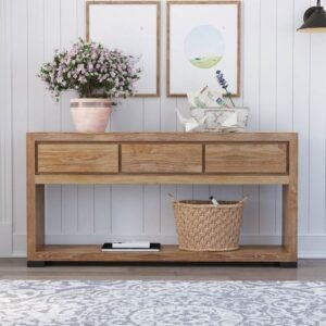 Solid wood console table