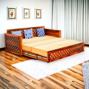 Mango Wood Sofa Cum Bed 3 Seater