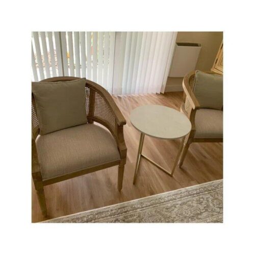 Wooden Rattan Upholstered Armchair (Set of 2) photo review