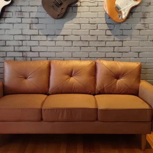 71.65'' Upholstered Sofa Mid Century Flared Arm Sofa photo review