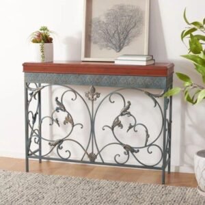 Handcrafted Iron & Wooden Console Table
