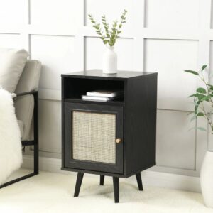 Mango Wooden Cane Bedside Table