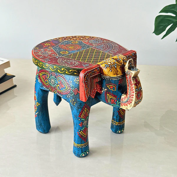 Atrangi_Studio_Blue_Handpainted_Wooden_Elephant_Stool_1_47859497-c0fd-427a-89ce-762d2e8349bf