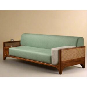 Handcrafted Cane Three Seater Modern Sofa