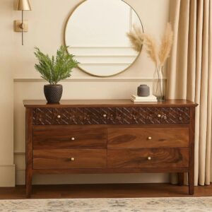 Handcrafted Sheesham Wood Dresser for Living Room