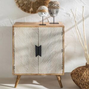 Wooden Curved Mango Wood Door Sideboard for Living Room Furniture