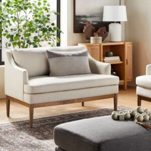 Handcrafted Wooden Two Seater Modern Sofa