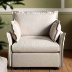 Byron Pillow Edge Beige Fabric Sectional Sofa, 2-Seater - Image 4