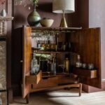 Wooden Artistic Mango Bar Cabinet - Teak Finish - Image 6