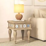 Solid Wood Side Table in Oak Finish