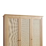 Frances Rattan Triple Closet with 2 Drawers, Natural - Image 9