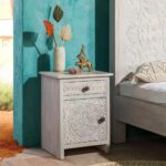 Hand Carved Bedside Table - Image 2
