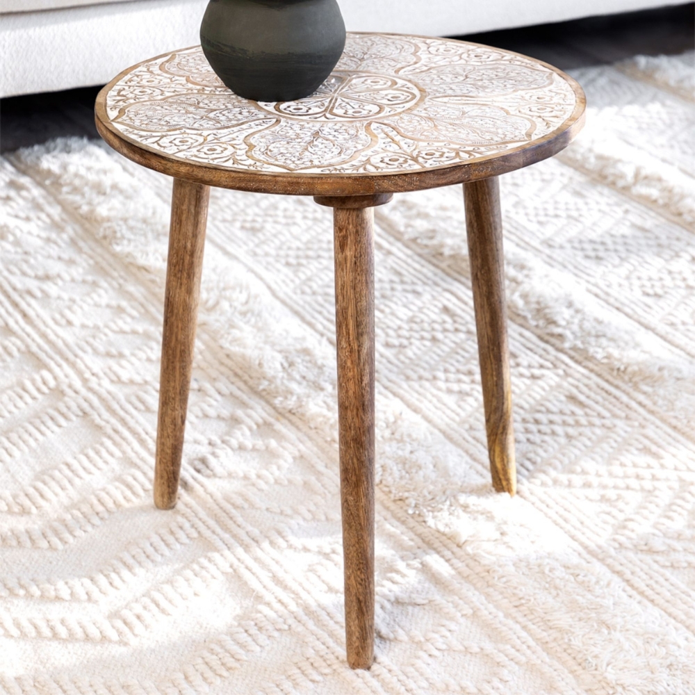 1-10-5.jpg Wooden Curved Side Table - Image 1