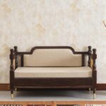 Wooden Artistic 2 Seater Cane Sofa