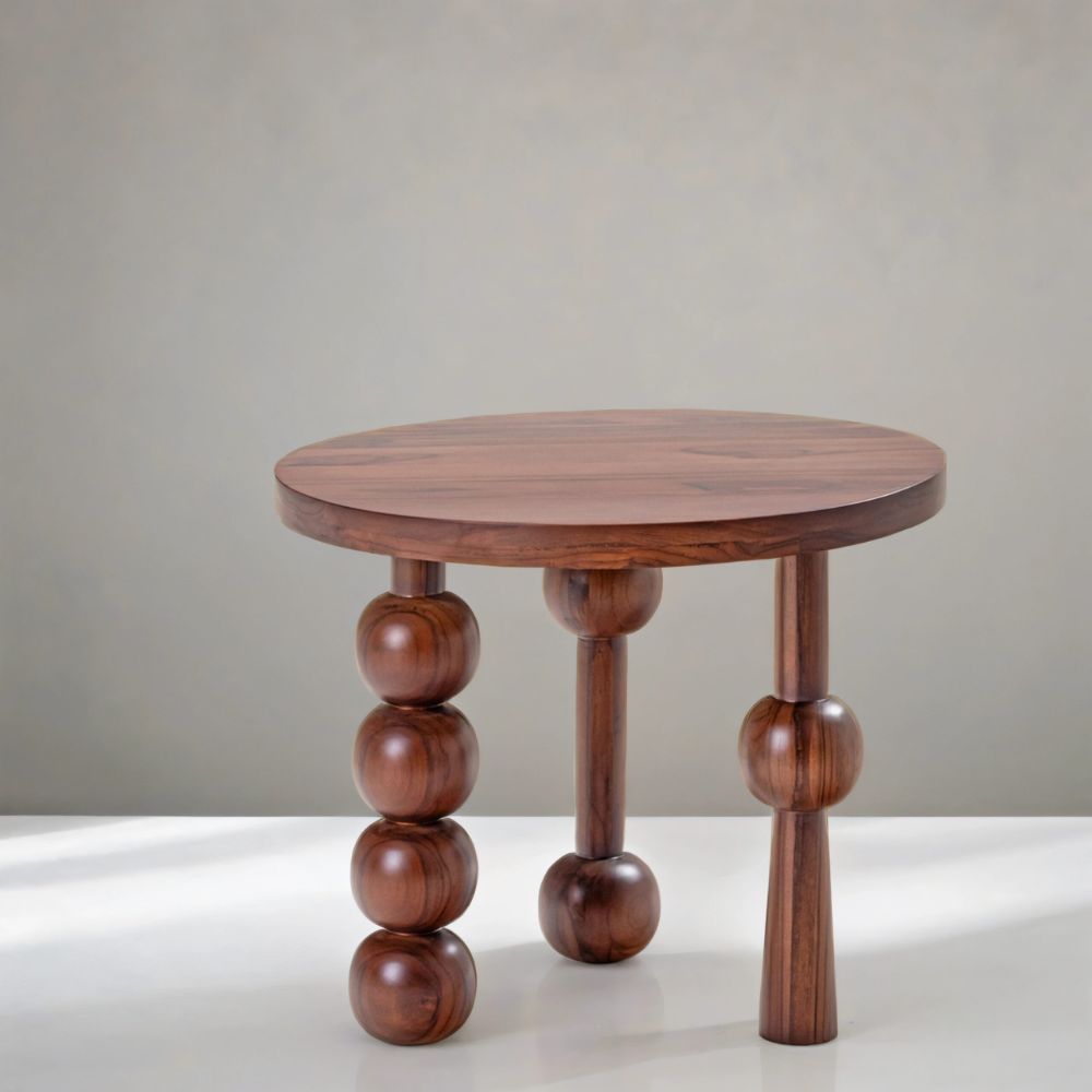 1-100-3.jpg Handcrafted Wooden End Table - Image 1