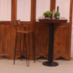 Iron Handmade Long Heighted Wooden Bar Chair