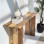 Brielle Mango Wood Console with Wooden Legs - Image 10