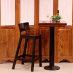 Handmade Black Long Heighted Wooden Bar Chair
