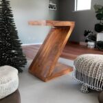 Antique Z Design Wooden End Table