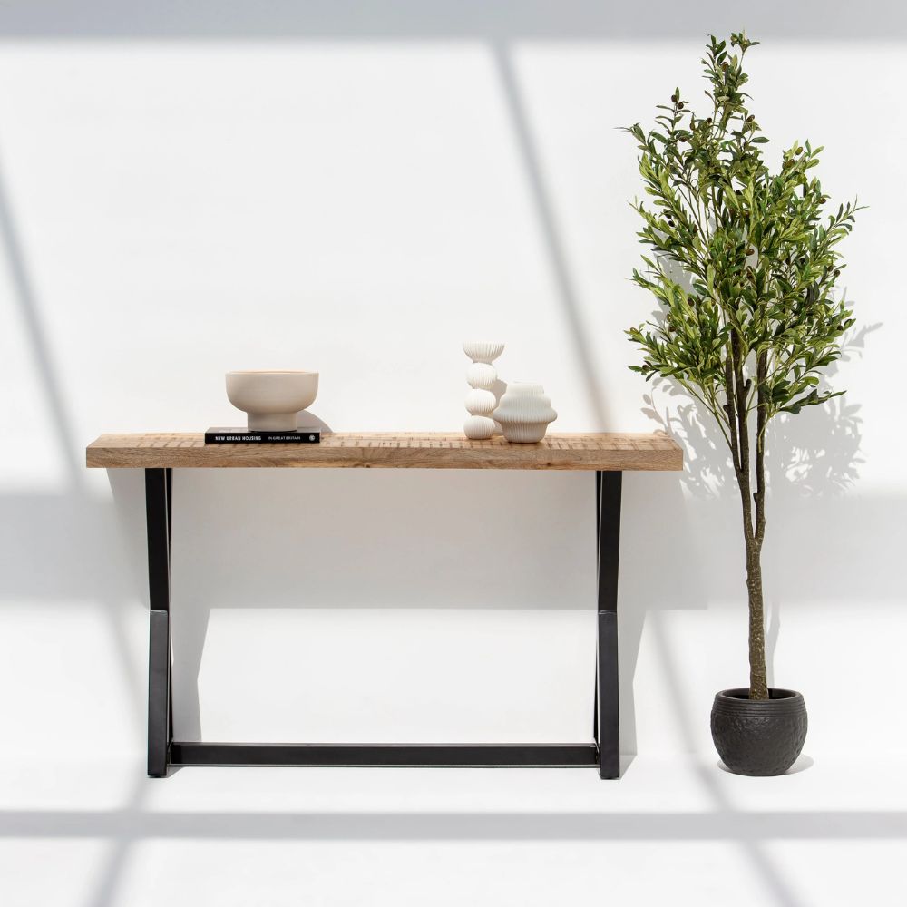 1-104.jpg Wooden X Legs Console - Image 1