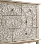 Chantilly Whitewashed Carved 3 over 4 Drawer Dresser - Image 4
