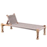 Jodhpuri Wooden Charpai with Backrest Poolside Lounger - Image 7
