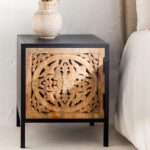 Mango Wood Bedside Table with Drawers