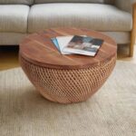 Jaipuri Coffee Table | Cane Round Table | Rattan Stool | Coffee Table