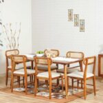 Hand carved Rattan Cane Dining Table