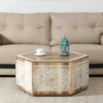 Handcarved Wooden Round Centre Table
