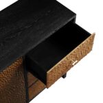 Chip Carved 2-Door 3-Drawer Sideboard, Antique Bronze & Black - Image 9
