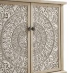 Whitewashed Carved Small Sideboard - Image 9
