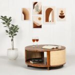 Hand Cane  Mango Wood Coffee Table