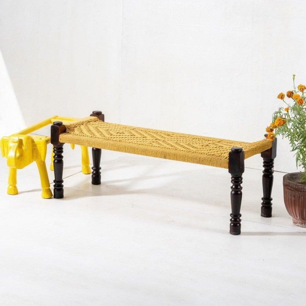 1-119-2.jpg Jodhpuri Wooden Patio Balcony Bench in Sheesham Wood - Image 1