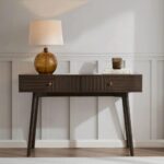 Handcrafted Wooden Brown Finish Console Table