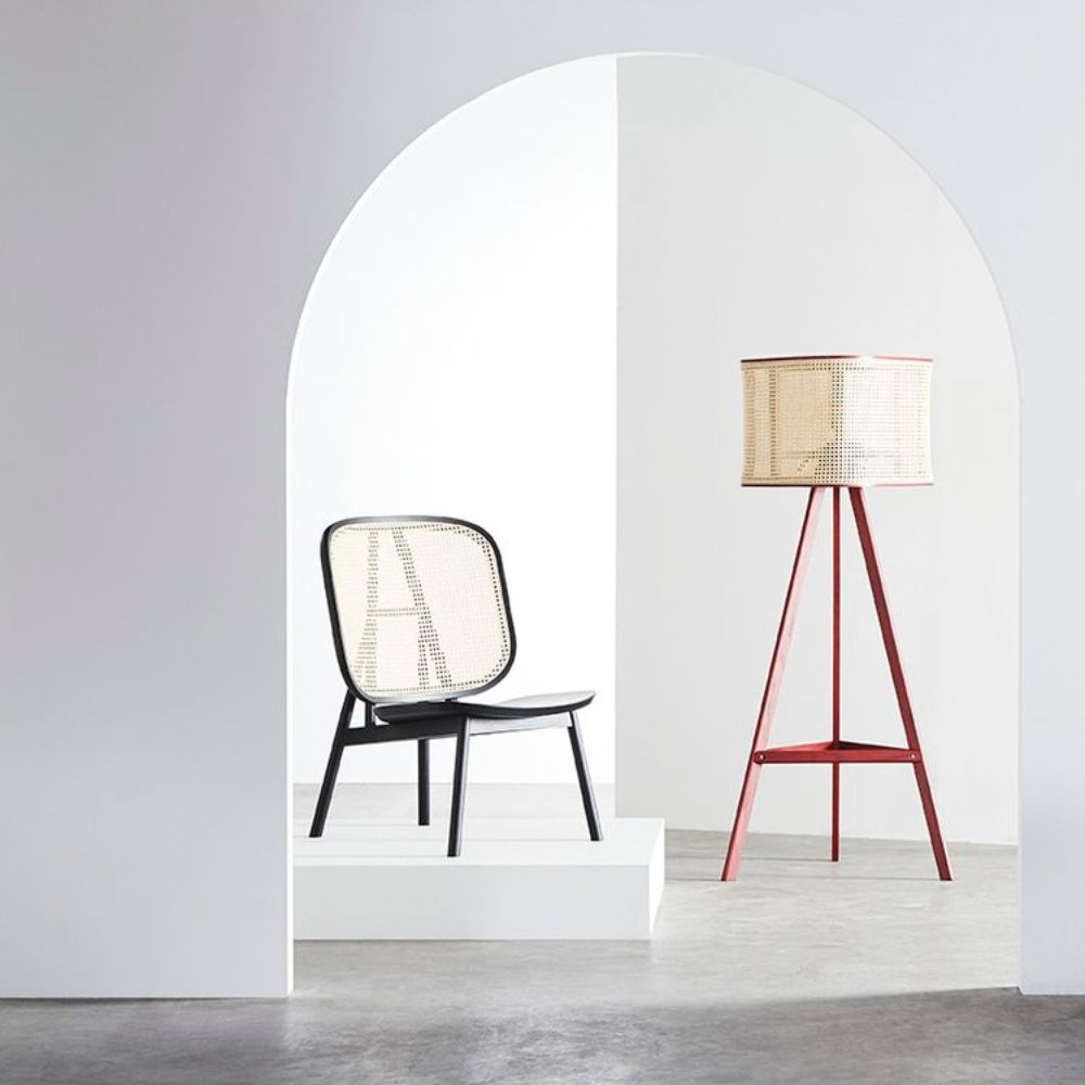 1-120.jpg Cane Floor Lamp - Image 1