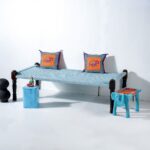 Jodhpuri Wooden Khatiya Khaat Blue