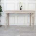Hand Carved Wooden Console Table