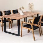 Live Edge Modern Wooden Dining Table With 4 Chair