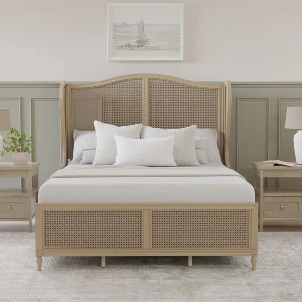 1-141-2.jpg Handcrafted Cane Design Bed - Image 1