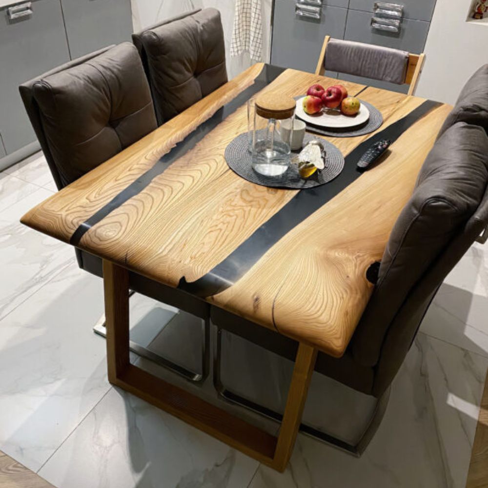 1-144-1.jpg Live Edge Modern Wooden Dining Table - Image 1