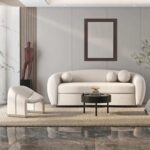 Velvet 3 Seaters Curved Sofa for Living Room