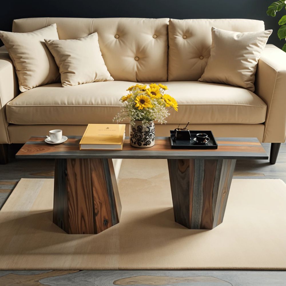 1-15-4.jpg Handcrafted Wooden Coffee Table Furniture - Image 1