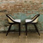 Wooden Artistic 2 Set Cane Chair Stool
