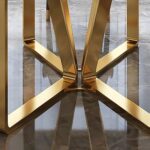 White and Gold Dining Table with Chairs - Image 5