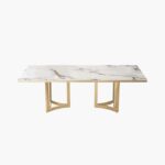 Metal Marble Dining Table with 6 chairs - Image 5