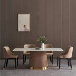 Wooden Artistic Metal Dining Table With Chairs - Image 2