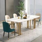 The Antique Metal Dining Table With Chairs