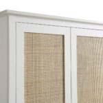 Frances Rattan Double Closet with 1 Drawer, White - Image 5