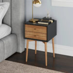 Handcrafted Wooden 2 Drawer Bedside Table Natural Mango Finish